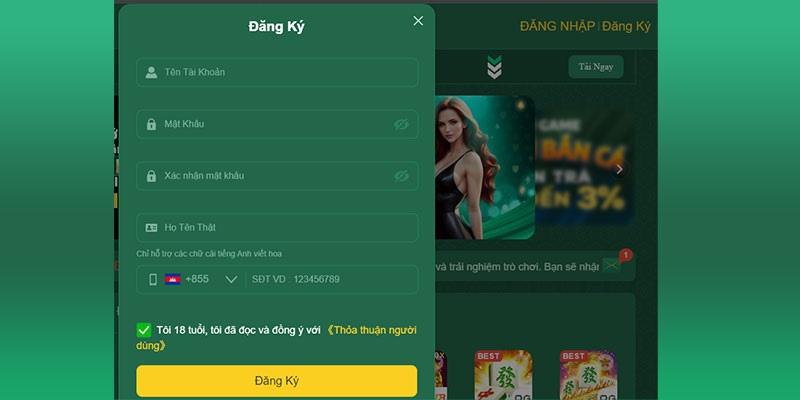 Quy trình đăng ký acc tại brand Hb88